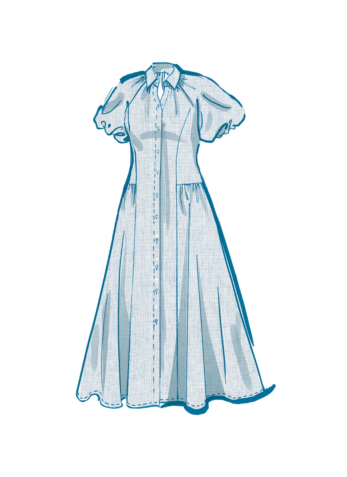 Patron McCall's n°8385 - Robe chemisier à manches bouffantes