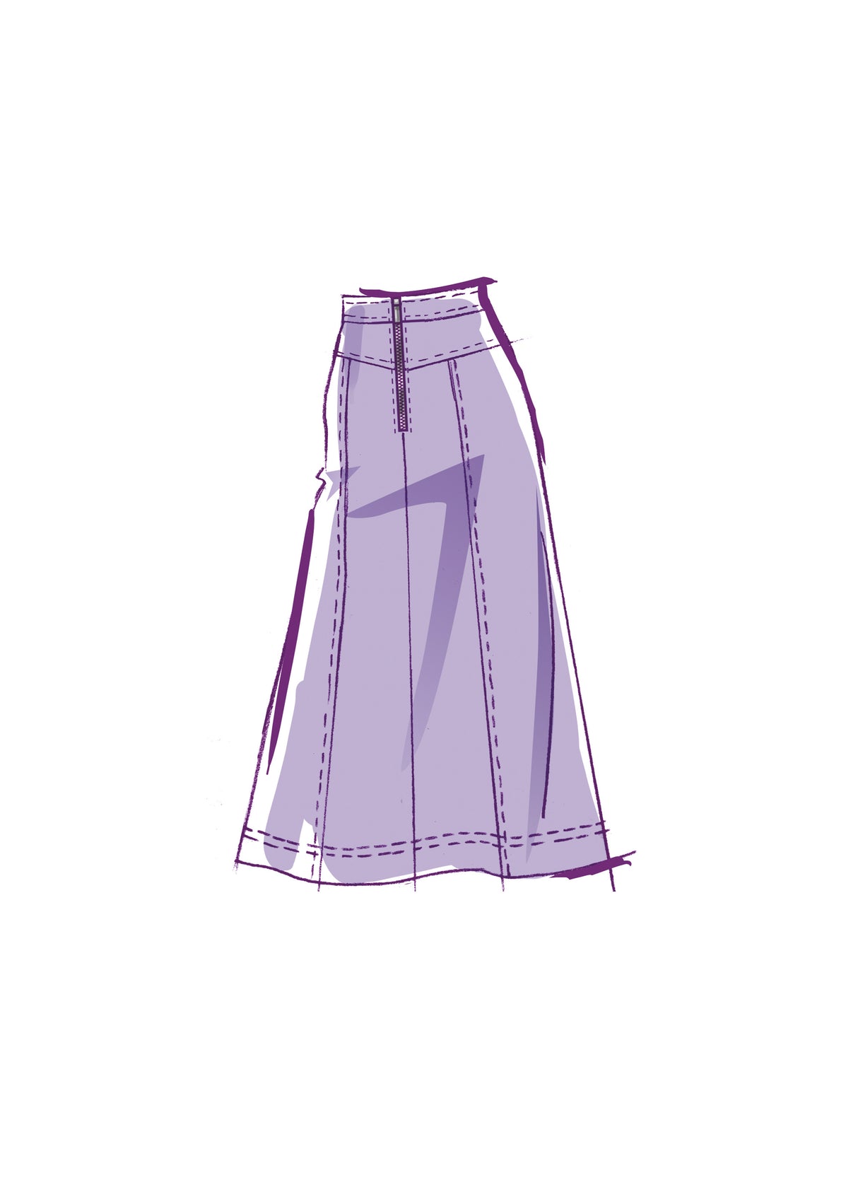 Patron McCall's n°8389 - Jupe trapèze taille haute