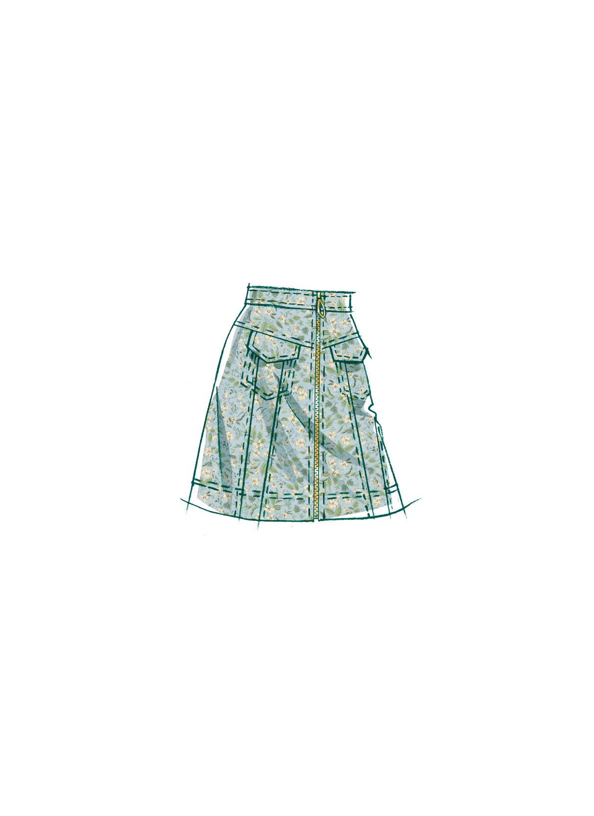 Patron McCall's n°8389 - Jupe trapèze taille haute