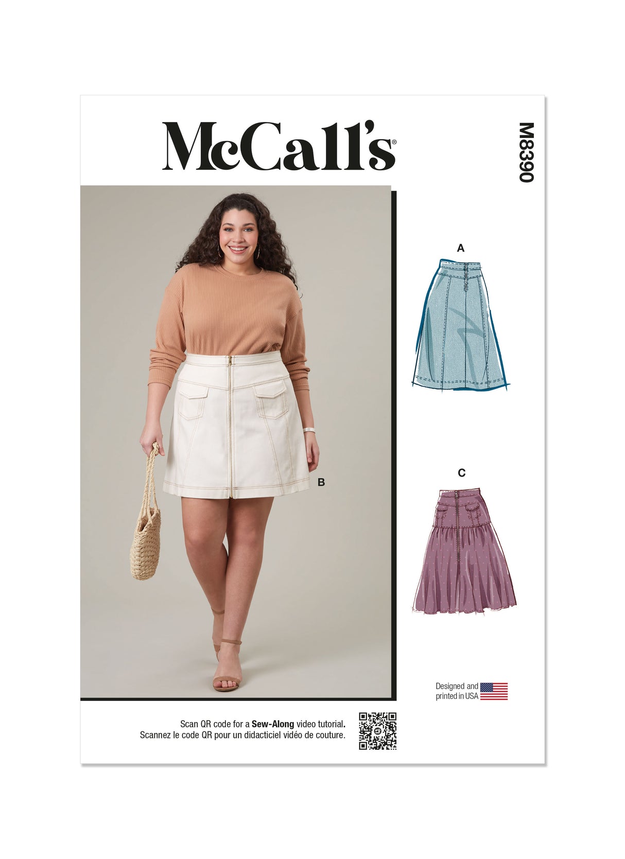 Patron McCall's n°8390 - Jupe trapèze taille haute