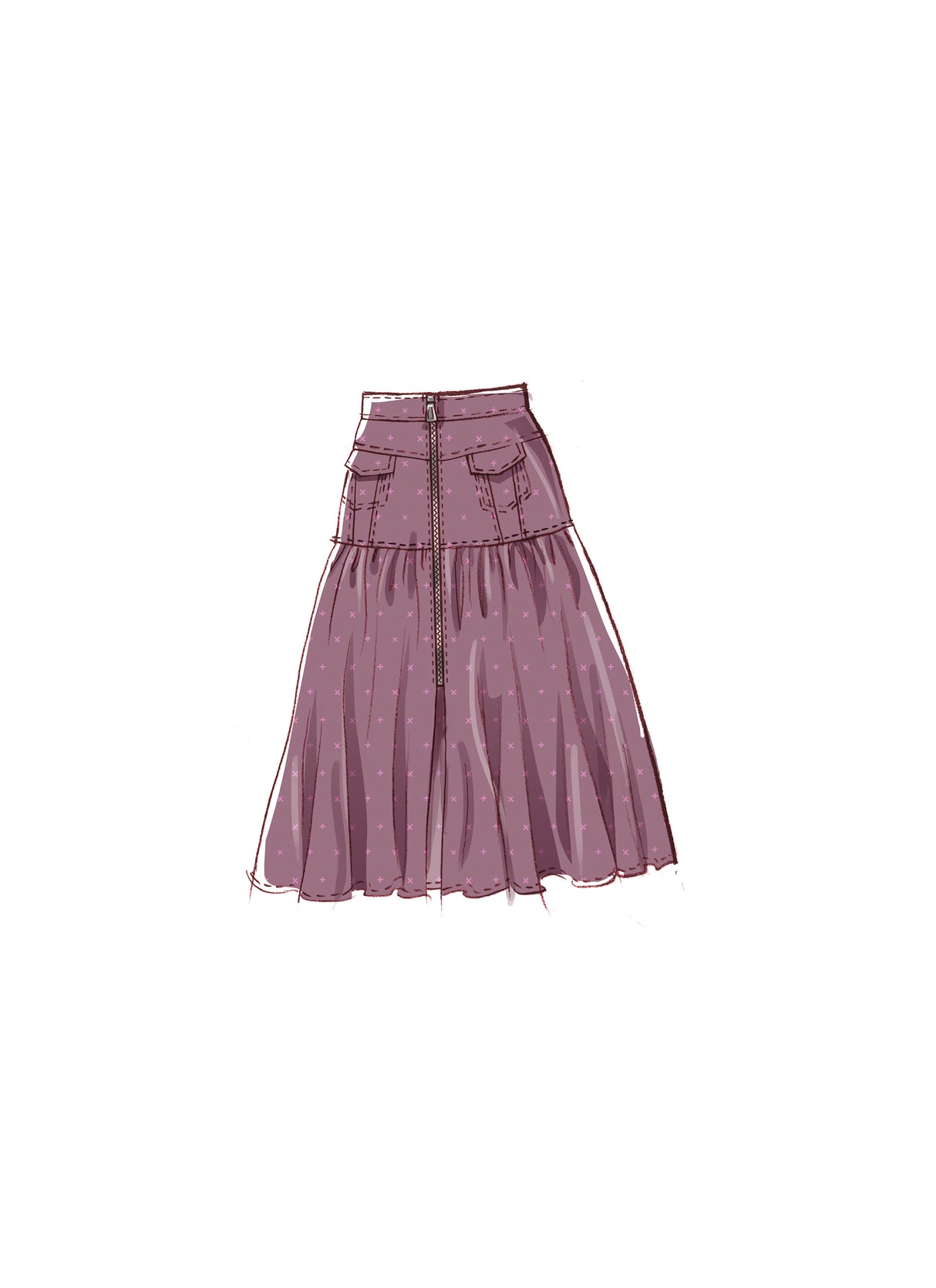 Patron McCall's n°8390 - Jupe trapèze taille haute