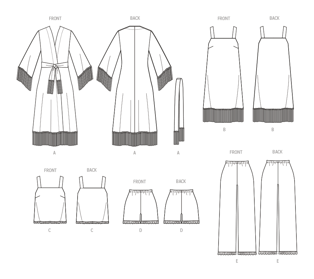 Patron McCall's n°8392 - Ensemble de vêtements de nuit pour femme