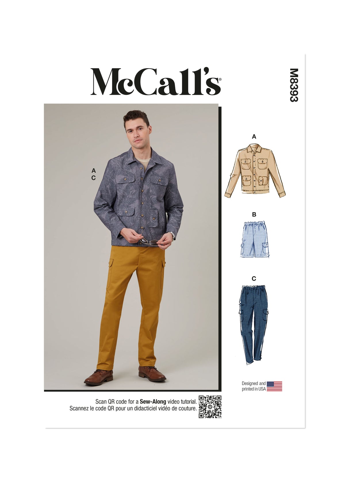 Patron McCall's n°8393 - Veste, short et pantalon pour homme