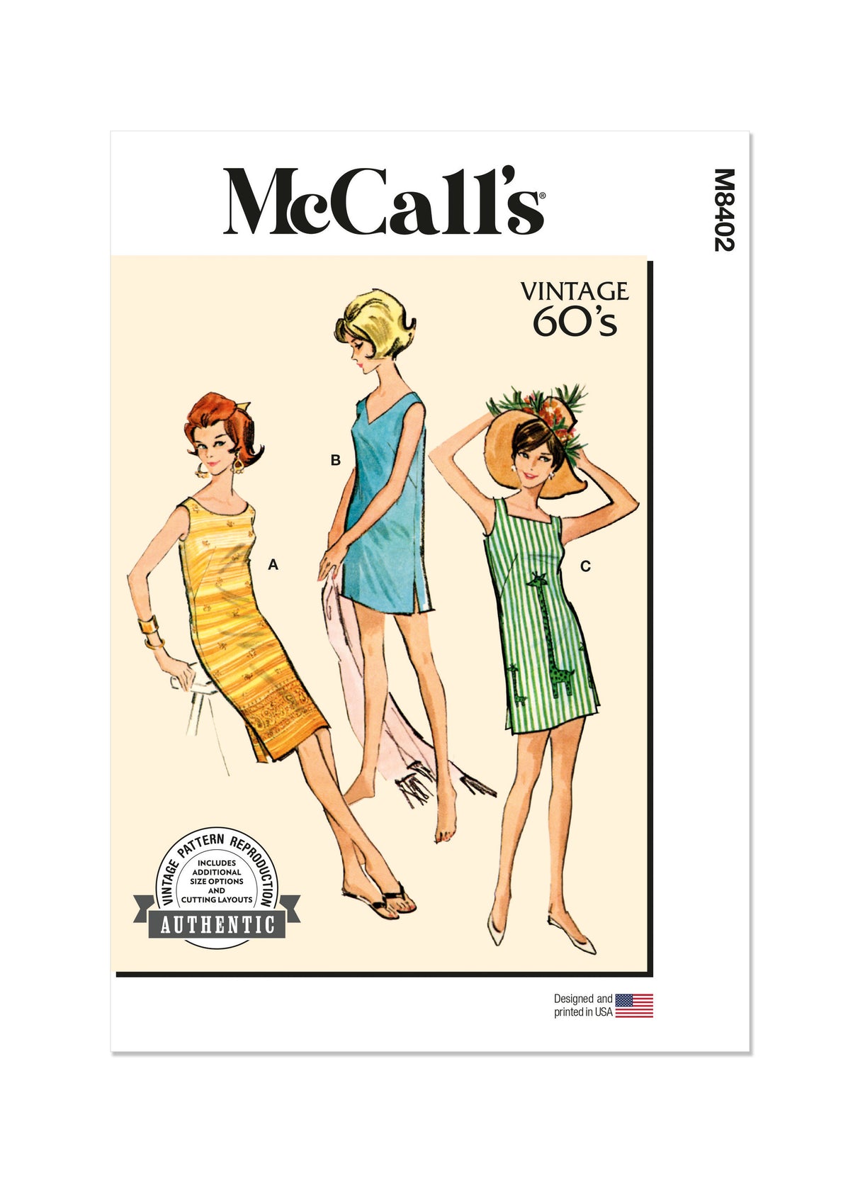Patron McCall's n°8402 - Robe vintage des années 1960