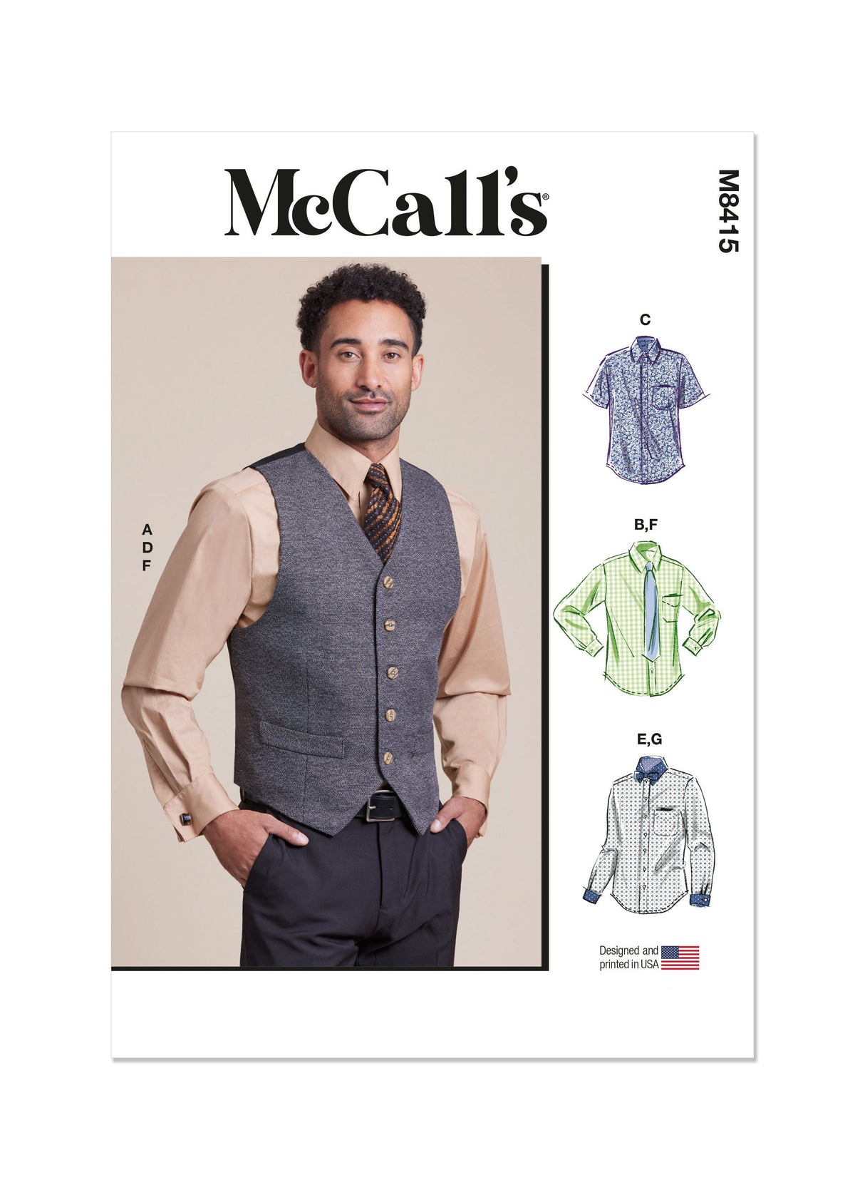 Patron McCall's n°8415 - Gilet, chemise et accessoires pour homme