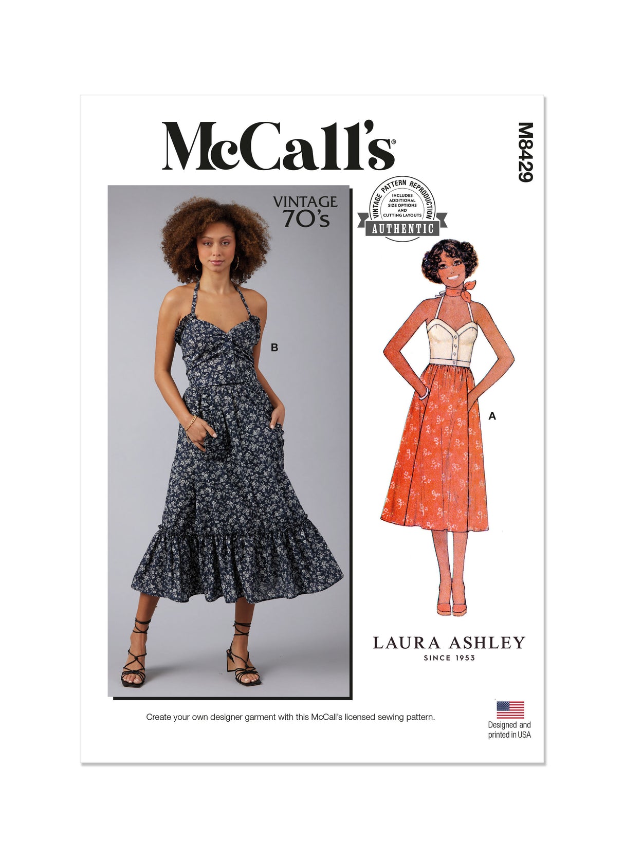 Patron McCall's n°8429 - Ensemble haut noué et jupe froncée
