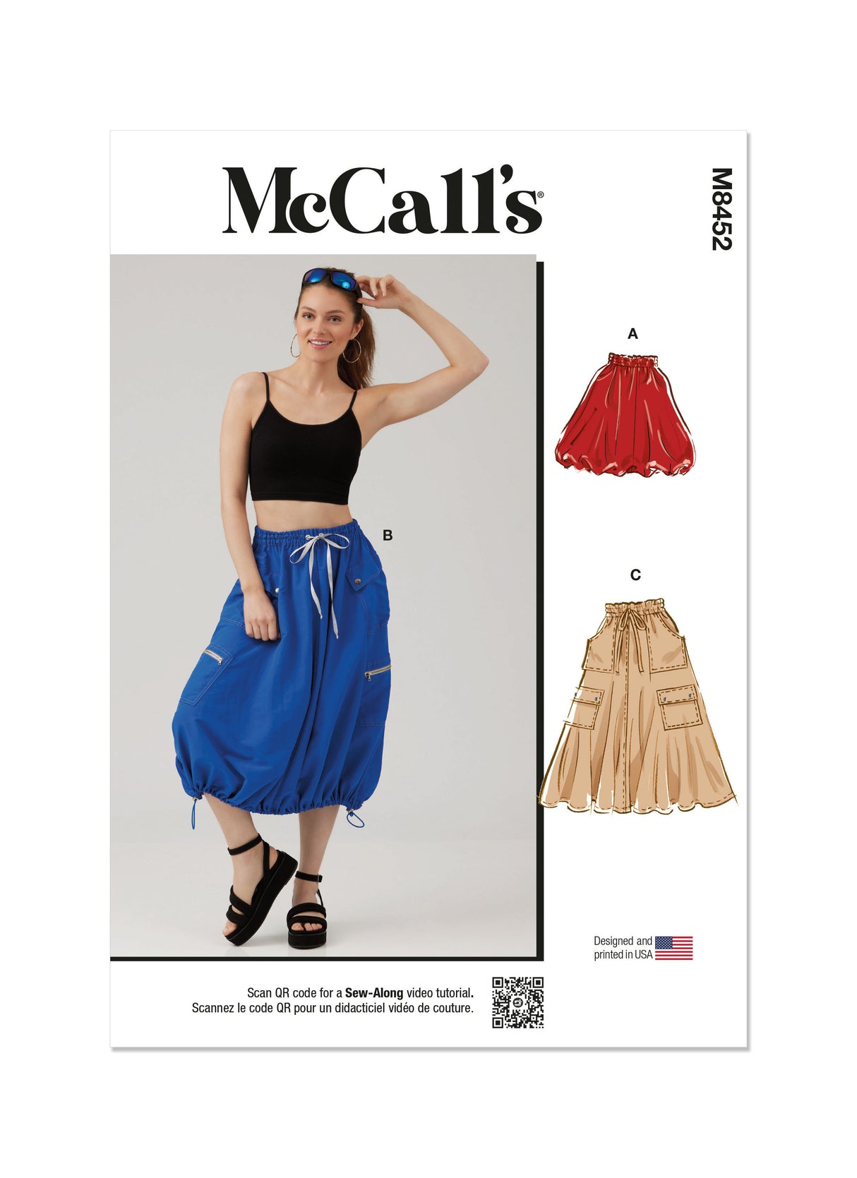 Patron McCall's n°8452 - Jupe cargo à enfiler