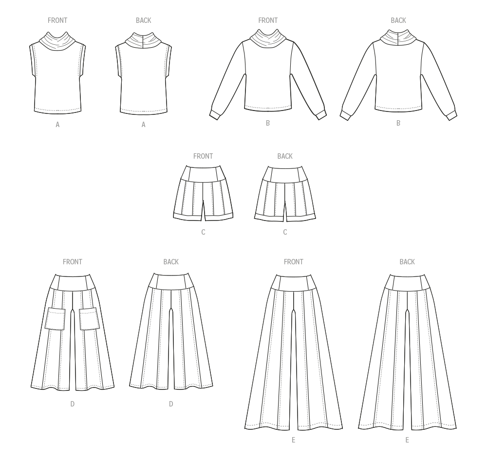 Patron McCall's n°8456 - Haut en tricot, short et pantalon