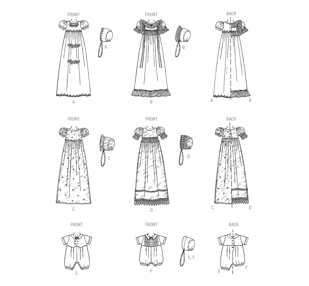 Patron McCall's n°8460 - Robe de baptême et bonnet pour bébé