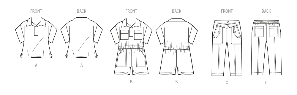 Patron McCall's n°8461 - Haut, barboteuse et pantalon pour enfants