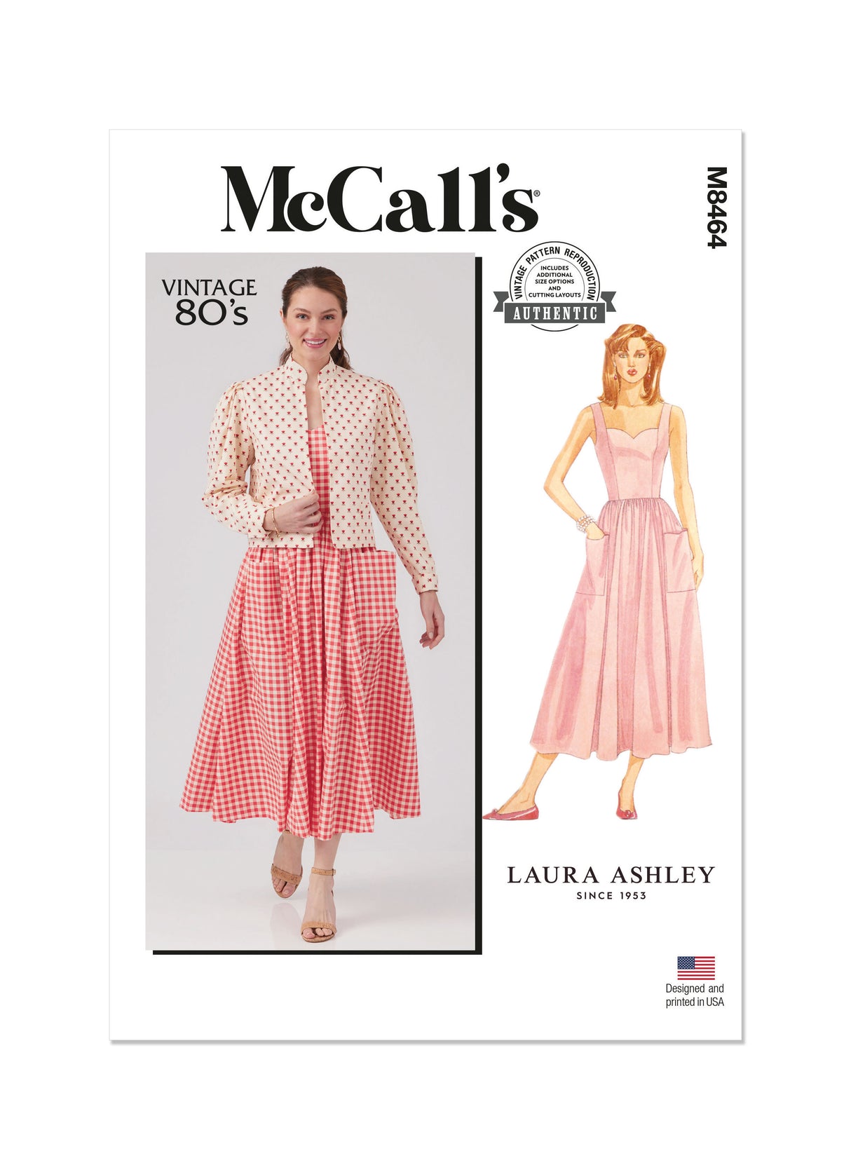 Patron McCall's n°8464 - Veste et robe vintage Laura Ashley
