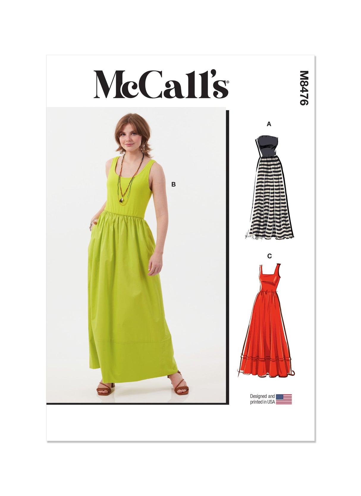 Patron McCall's n°8476 - Robe longue avec corsage en tricot