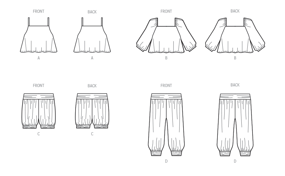Patron McCall's n°8488 - Ensemble pour enfants : tops, shorts et pantalons