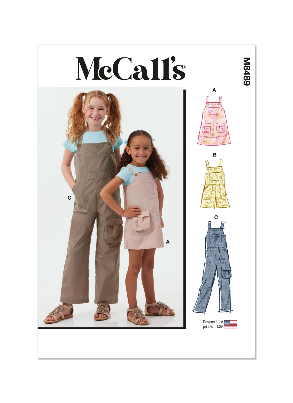 Patron McCall's n°8489 - Robe chasuble et salopette pour enfants