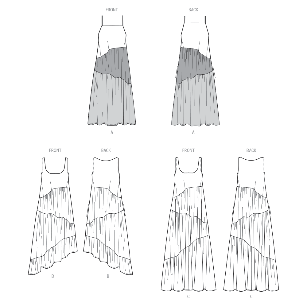 Patron McCall's n°8506 - Robes d'été asymétriques pour femmes