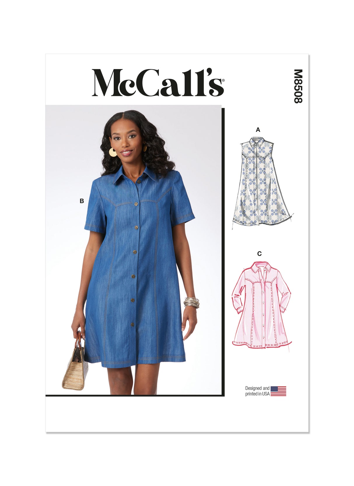Patron McCall's n°8508 - Robe boutonnée avec variations de manches