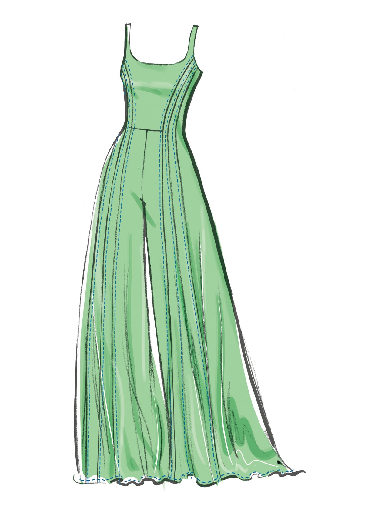Patron McCall's n°8512 - Combinaison et robe longue élégantes