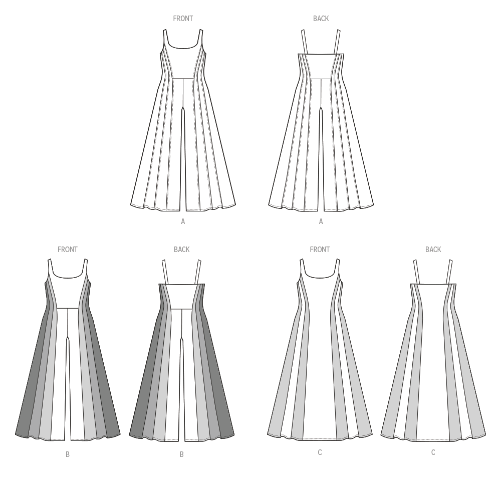 Patron McCall's n°8513 - Combinaison et robe longue élégantes