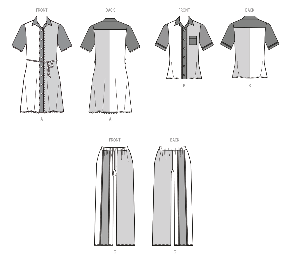 Patron McCall's n°8515 - Robe chemisier, haut et pantalon