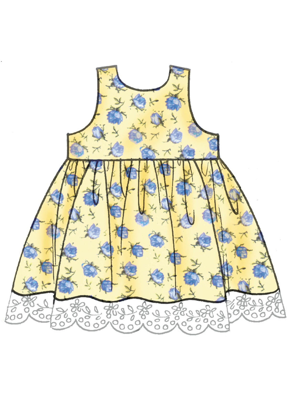 Patron McCall's n°8519 - Robe et barboteuse pour fillettes