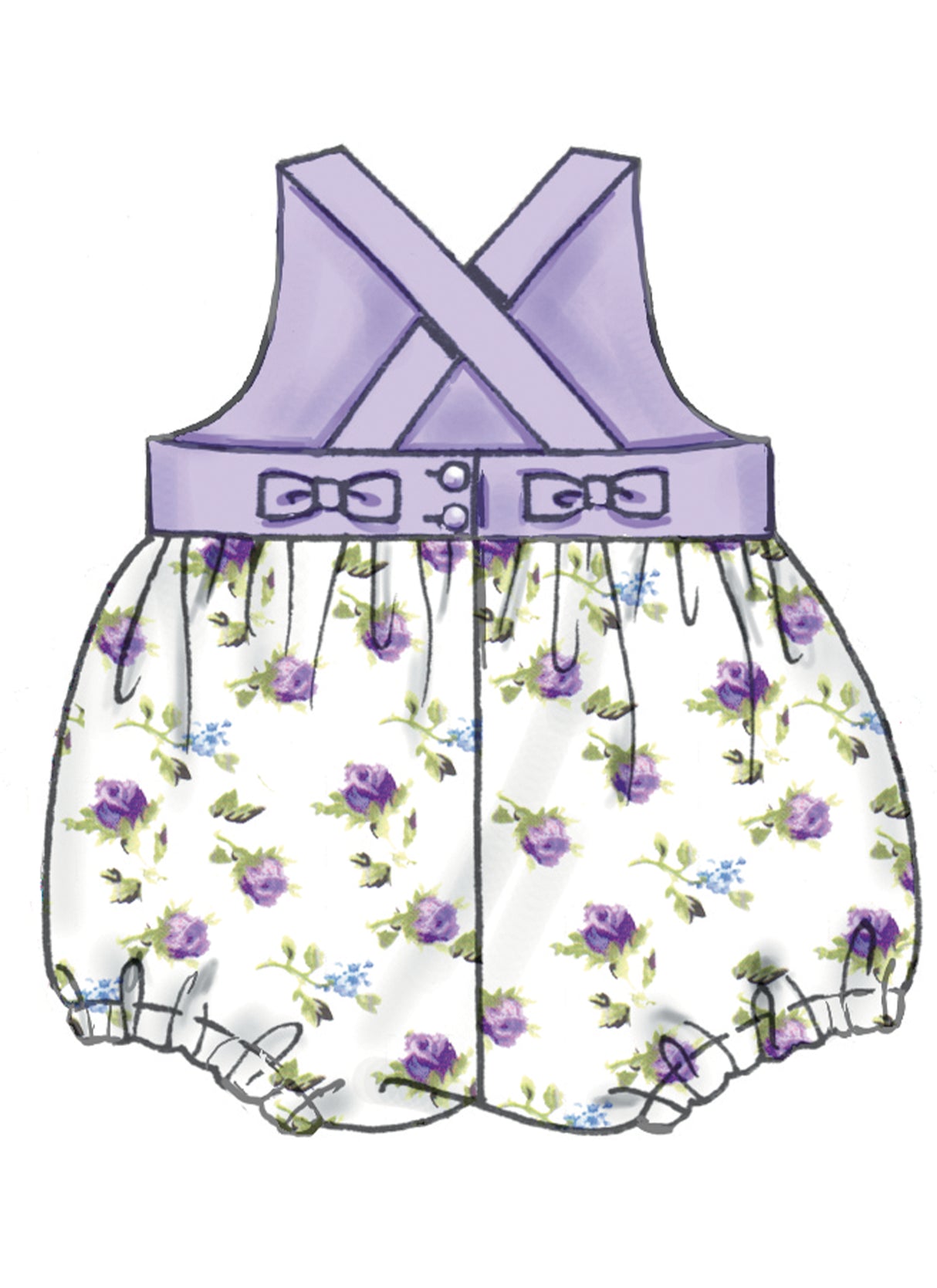 Patron McCall's n°8519 - Robe et barboteuse pour fillettes