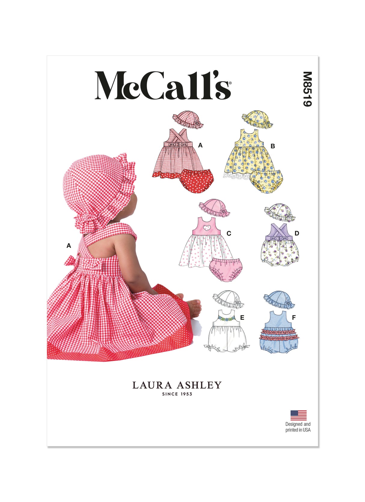 Patron McCall's n°8519 - Robe et barboteuse pour fillettes