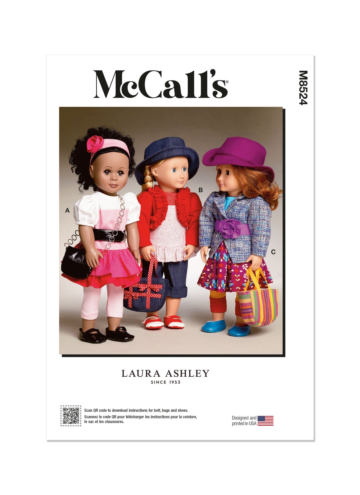 Patron McCall's n°8524 - Vêtements pour poupées de 18 pouces