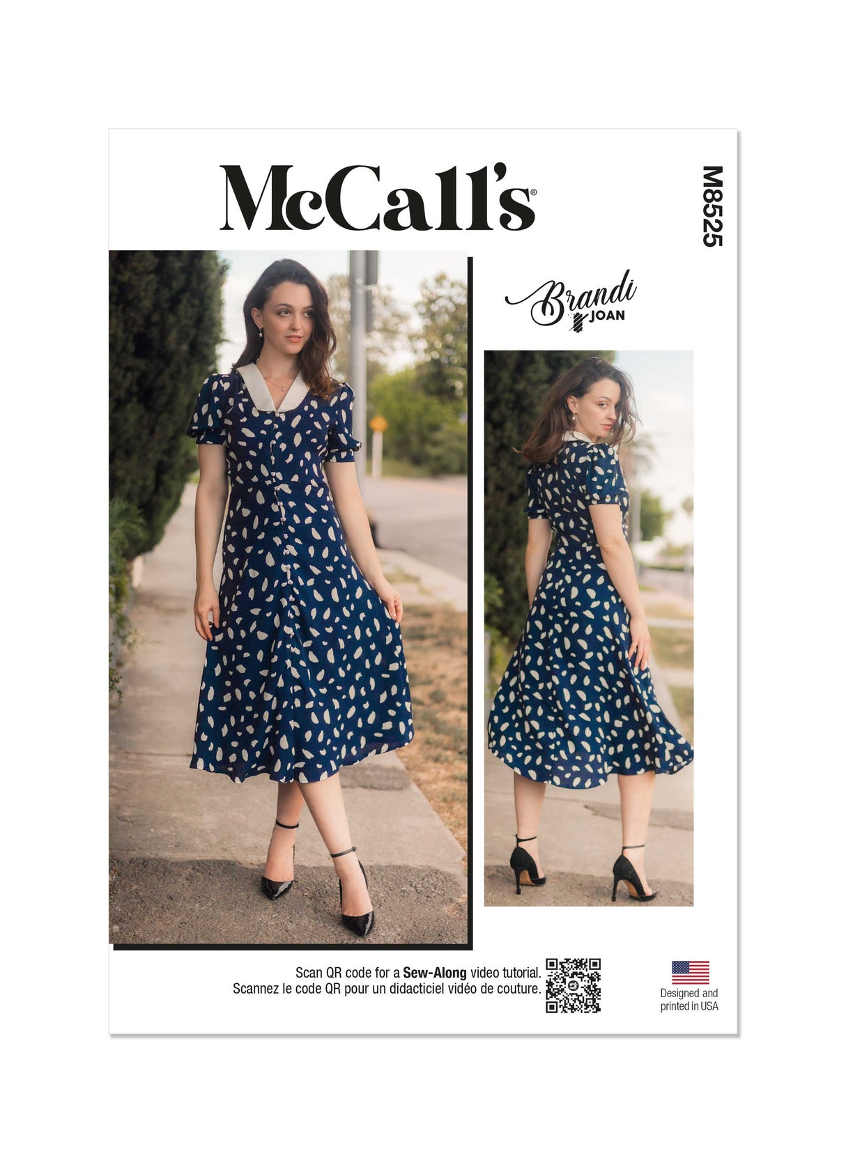 Patron McCall's n°8525 - Robe flottante boutonnée avec manches bouffantes
