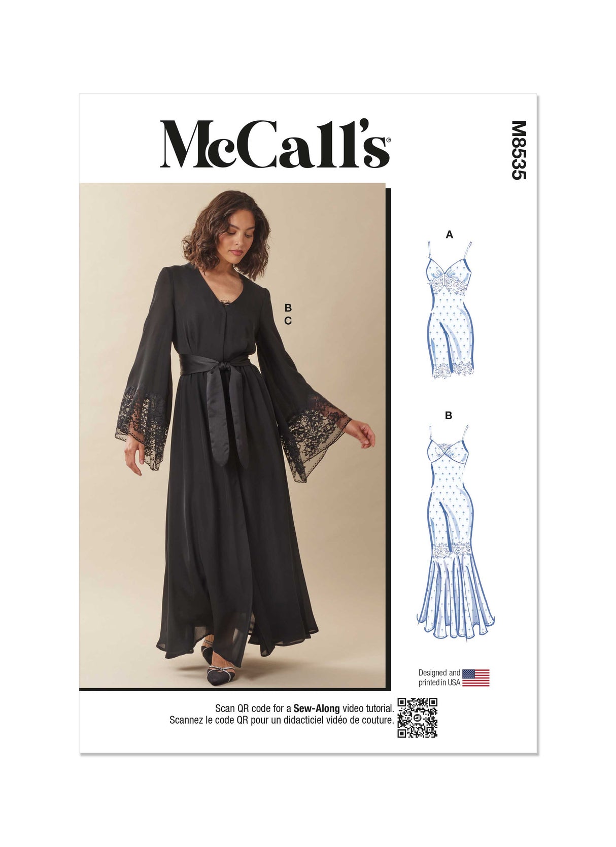 Patron McCall's n°8535 - Chemise de nuit et robe de chambre élégantes