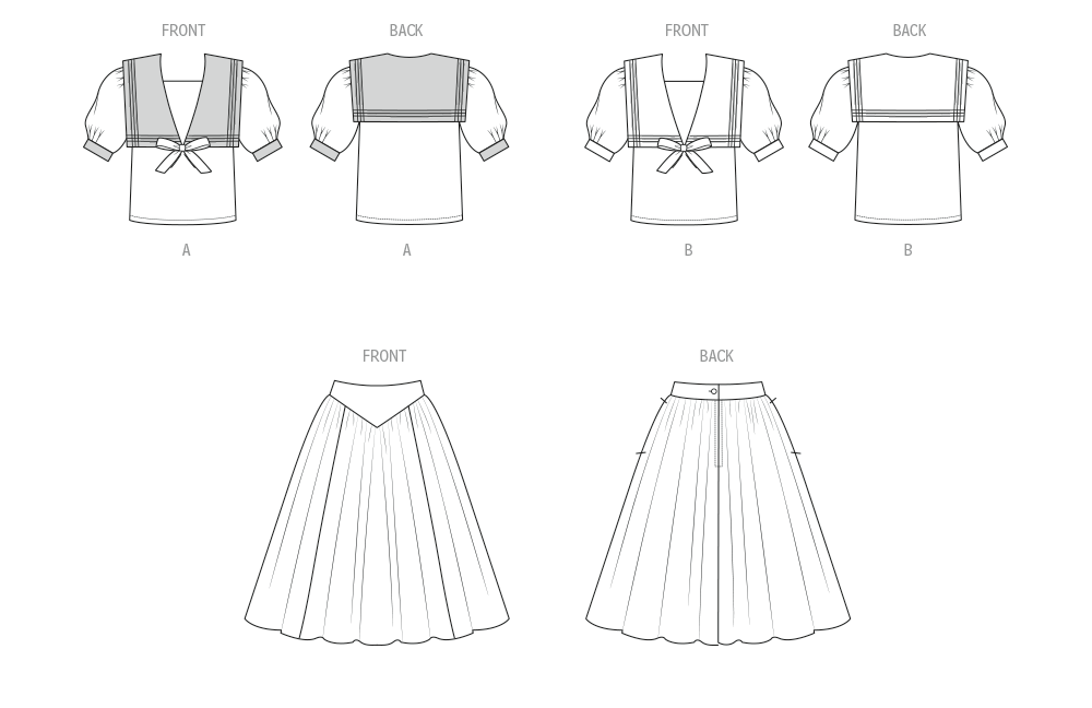 Patron McCall's n°8540 - Haut et jupe vintage élégants