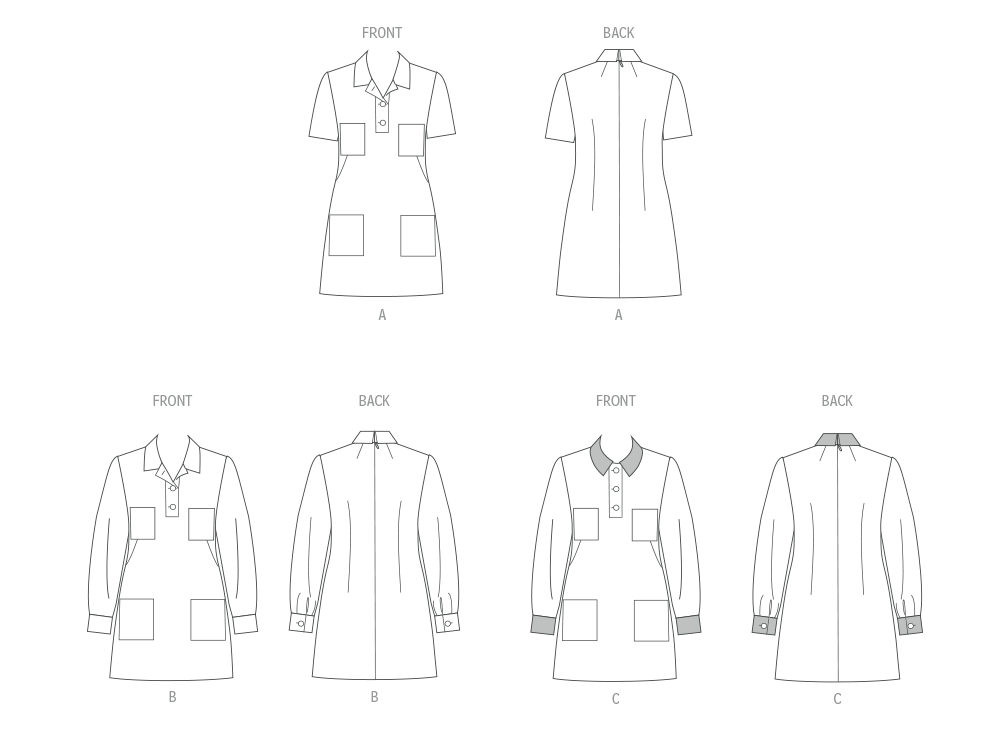 Patron McCall's n°8552 - Robe cintrée avec variations de manches