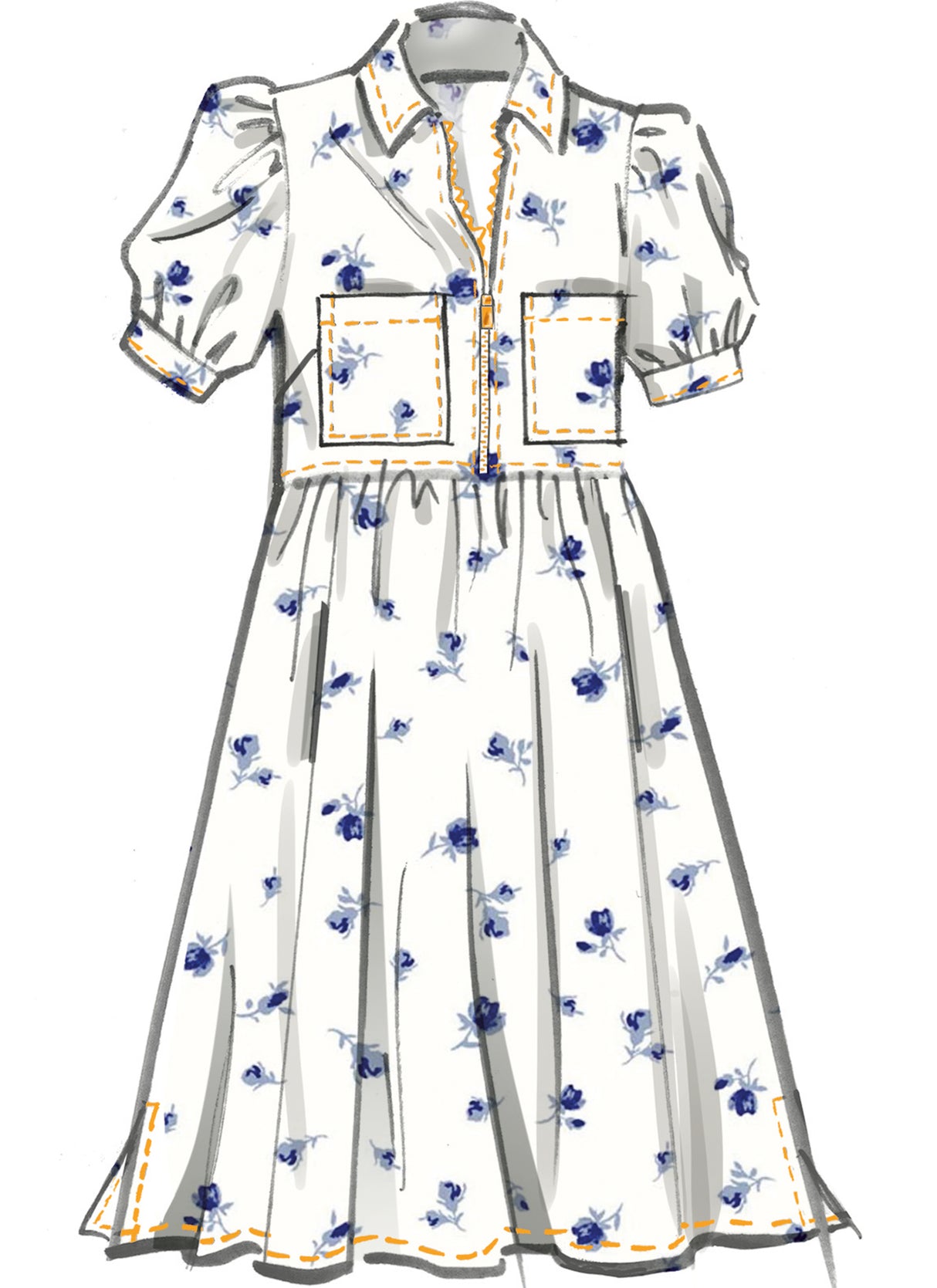 Patron McCall's n°8553 - Robe droite boutonnée devant