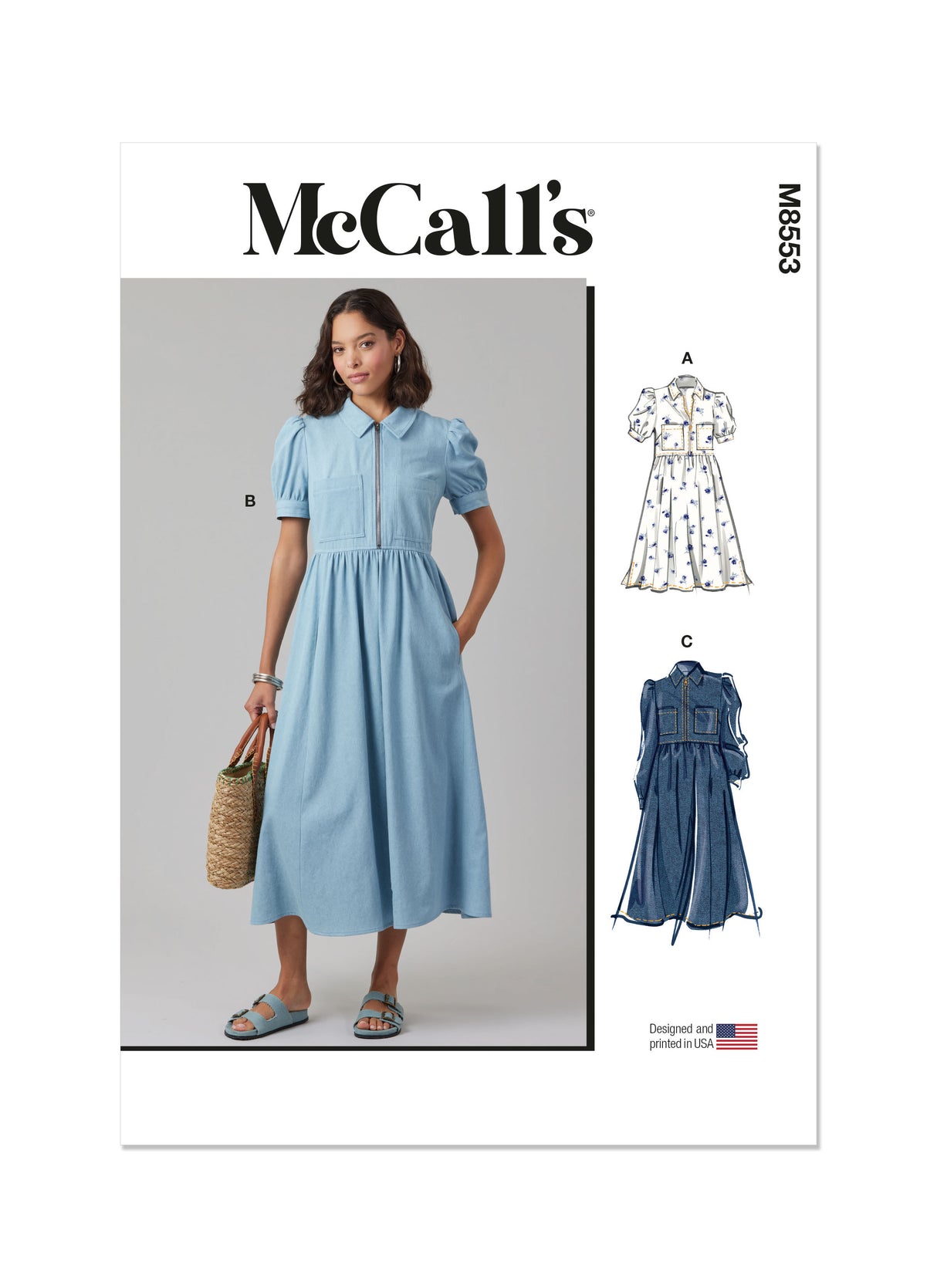 Patron McCall's n°8553 - Robe droite boutonnée devant