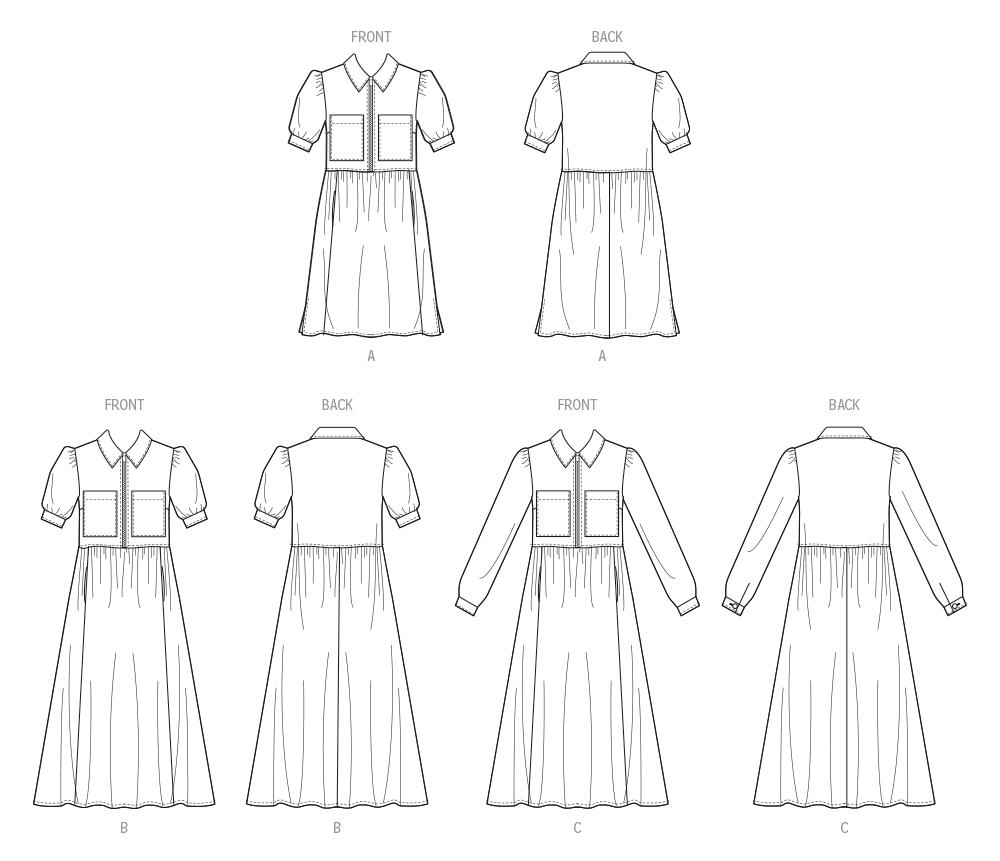 Patron McCall's n°8553 - Robe droite boutonnée devant