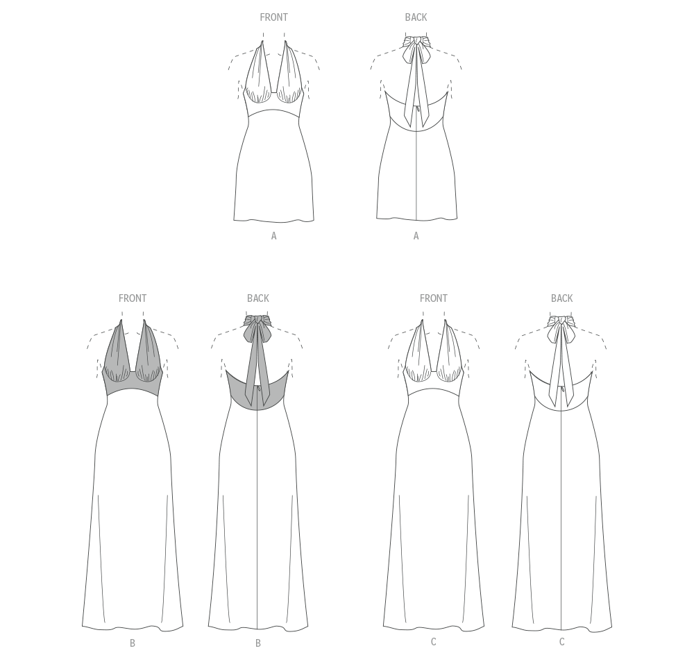 Patron McCall's n°8555 - Robe dos nu évasée