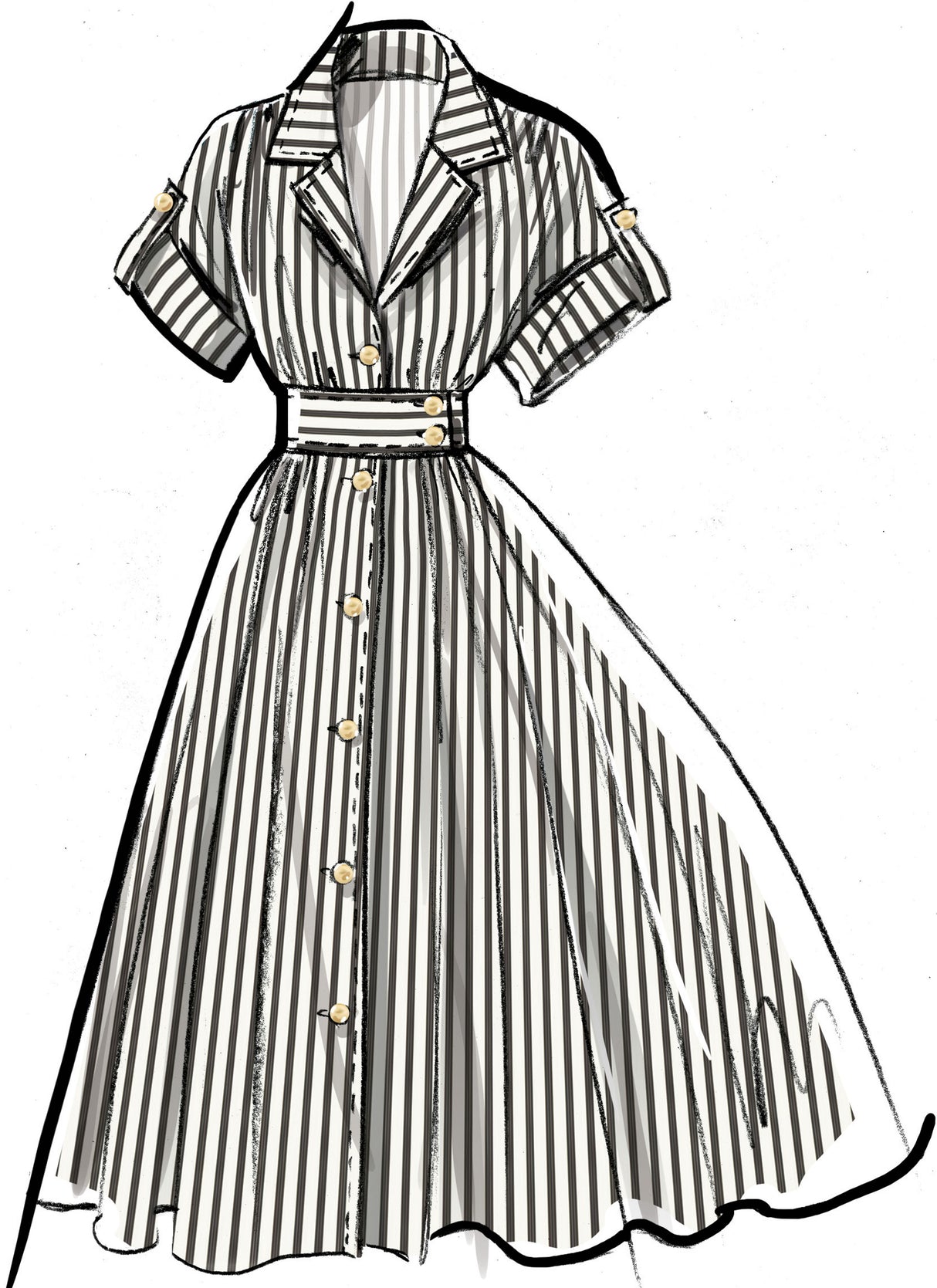 Patron McCall's n°8556 - Robe chemisier boutonnée