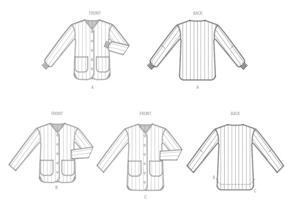 Patron McCall's n°8560 - Veste matelassée boutonnée