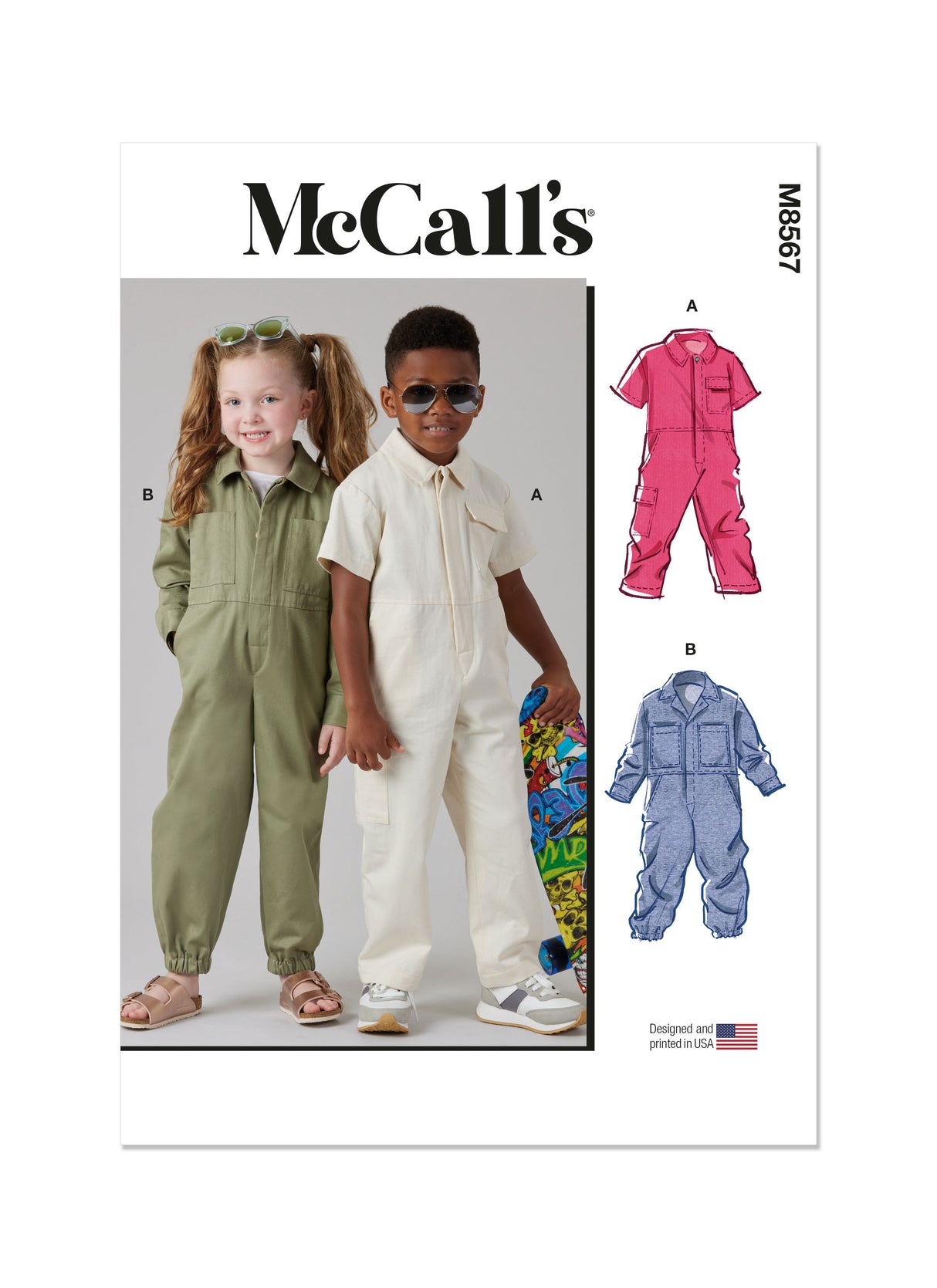 Patron McCall's n°8567 - Combinaison enfant style workwear