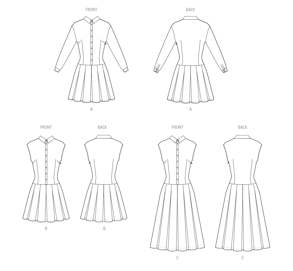 Patron McCall's n°8576 - Robe à taille basse boutonnée