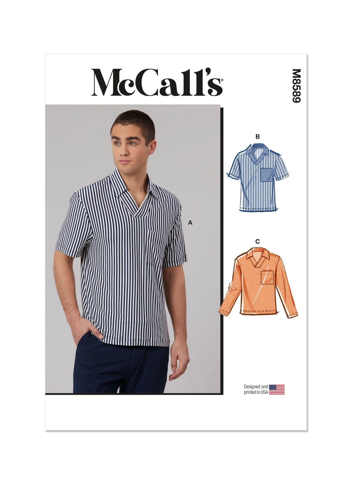 Patron McCall's n°8589 - Haut polo col V avec poche poitrine