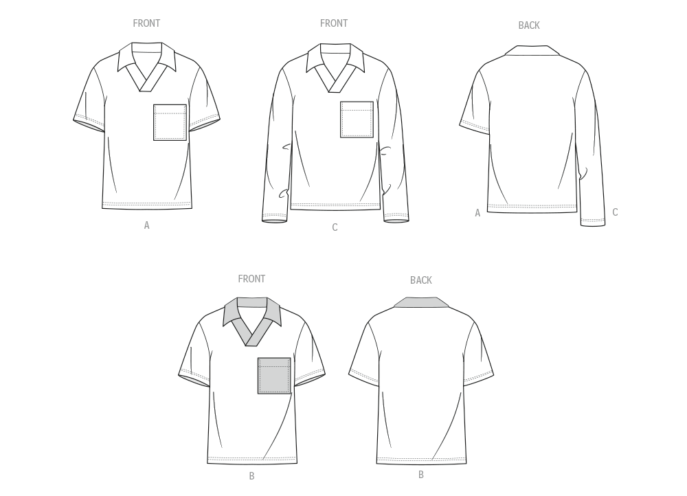 Patron McCall's n°8589 - Haut polo col V avec poche poitrine