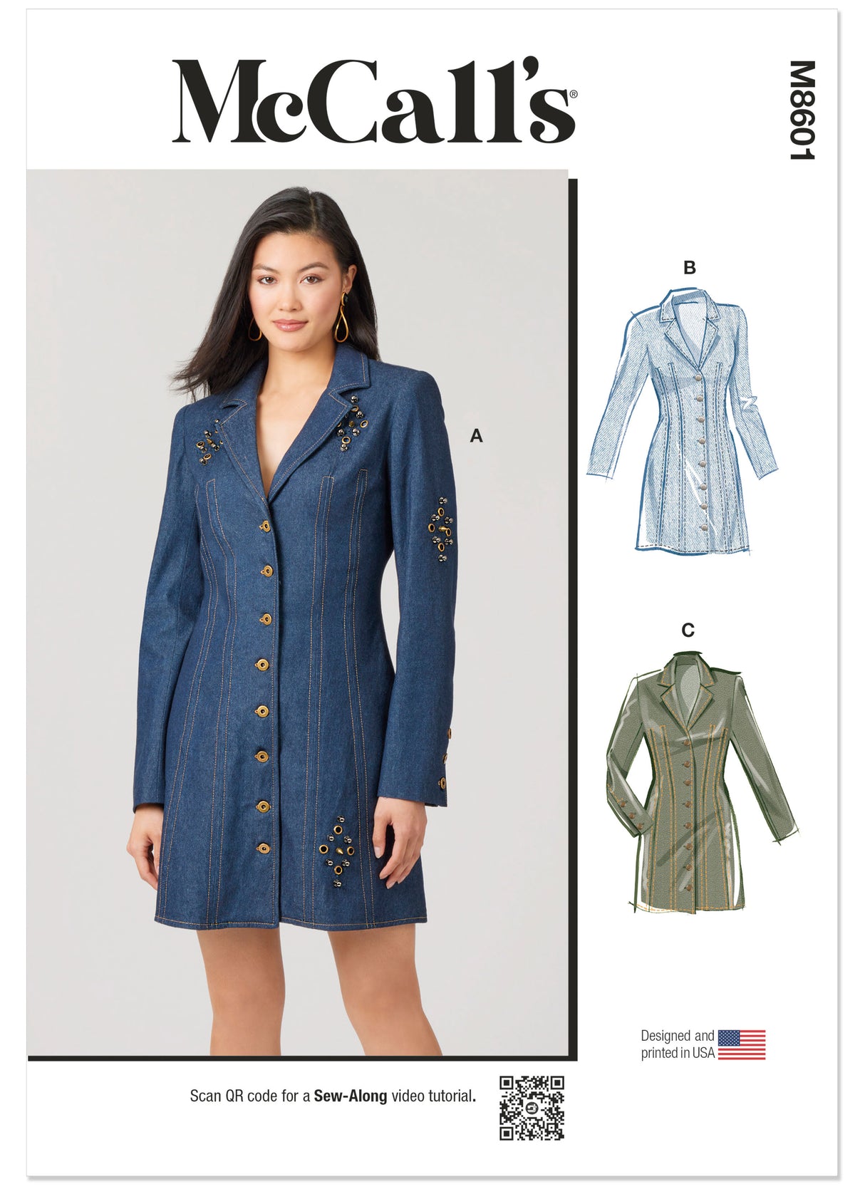 Patron McCall's n°8601 - Robe boutonnée