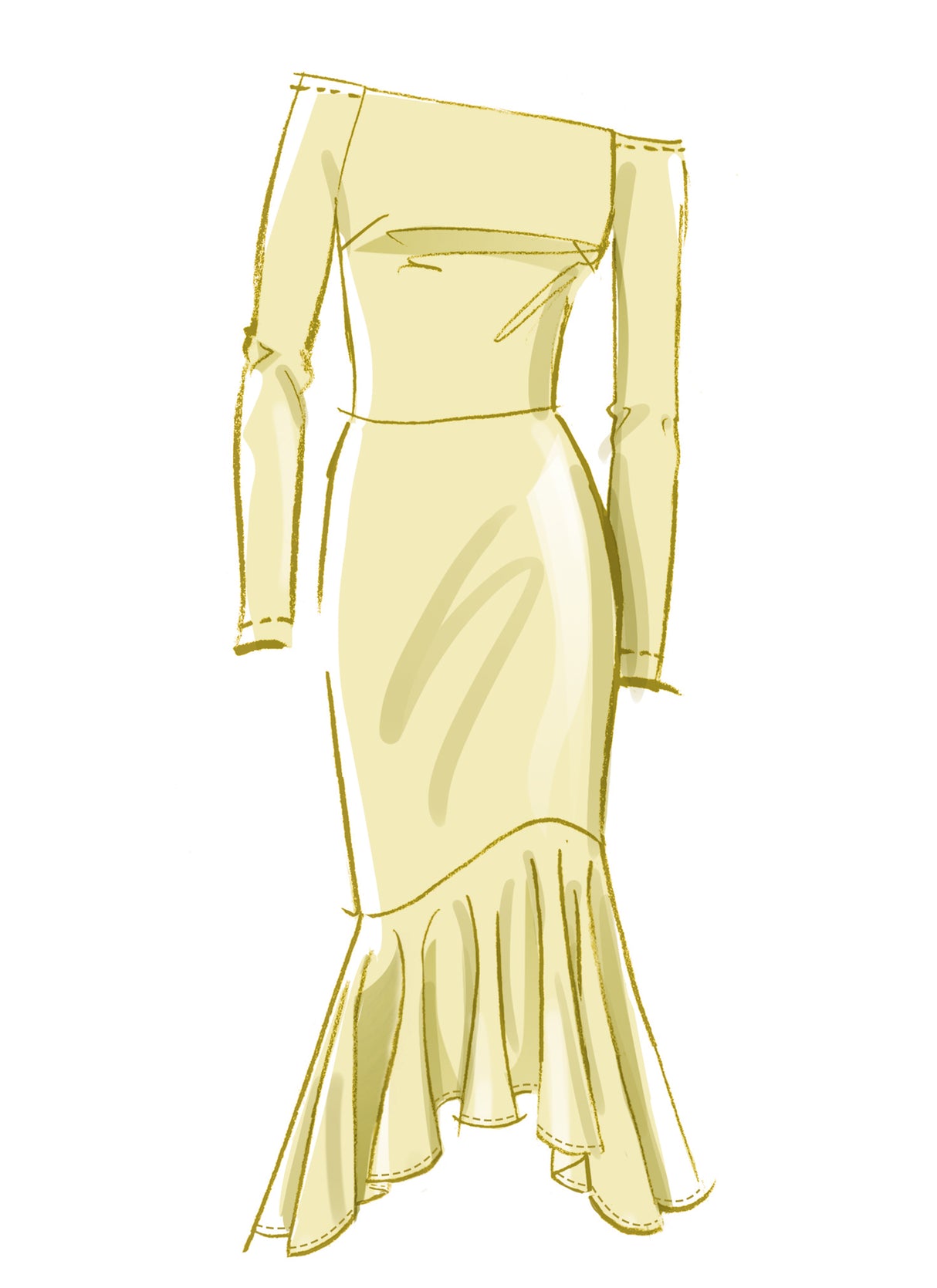 Patron McCall's n°8605 - Robe trompette épaules dégagées