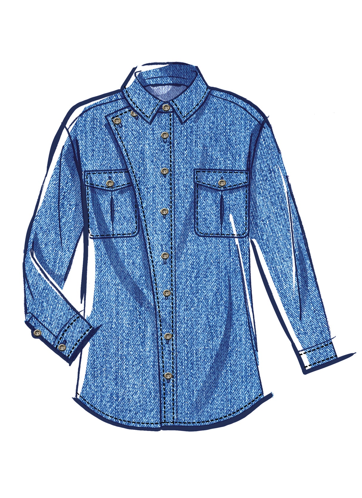 Patron McCall's n°8615 - Chemise unisexe boutonnée