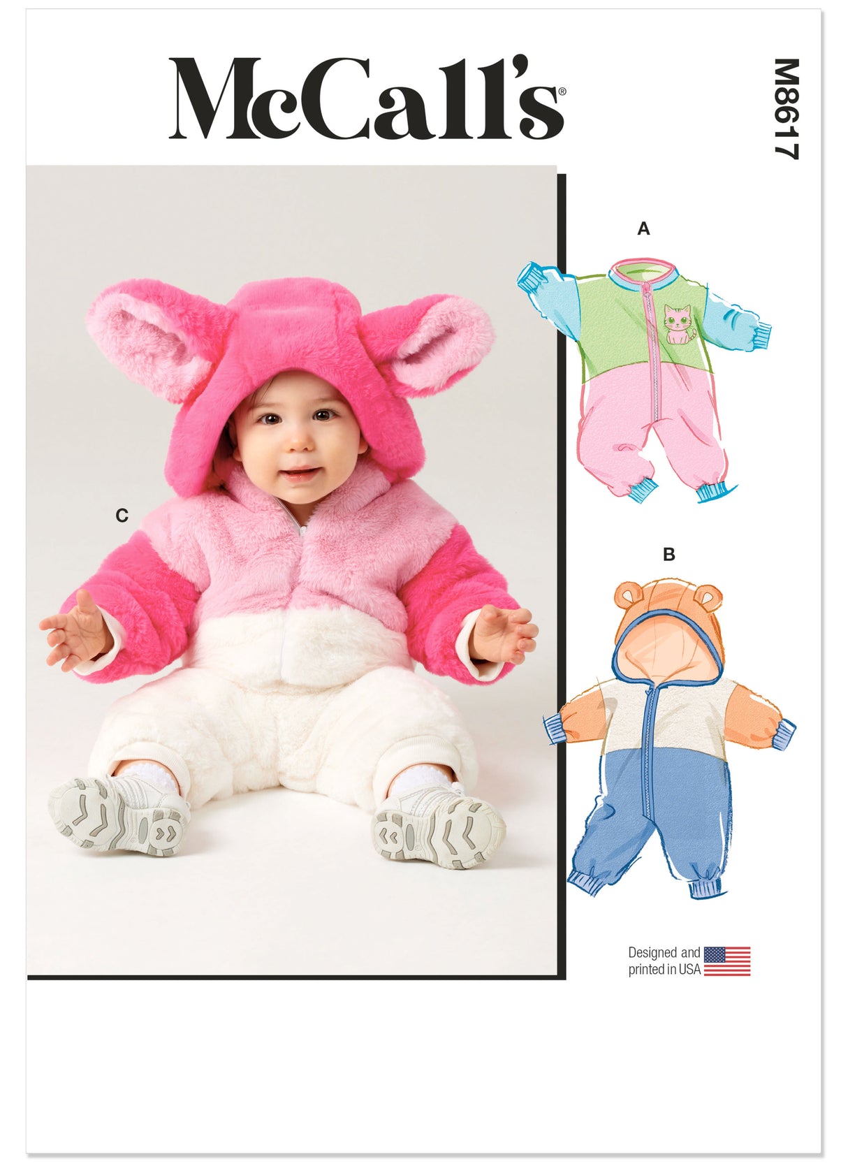 Patron McCall's n°8617 - Combinaisons bébé confortables