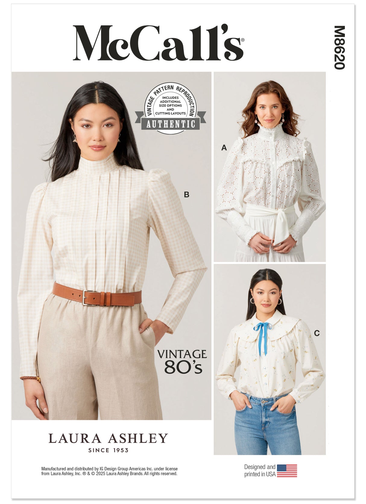 Patron McCall's n°8620 - Blouse boutonnée élégante