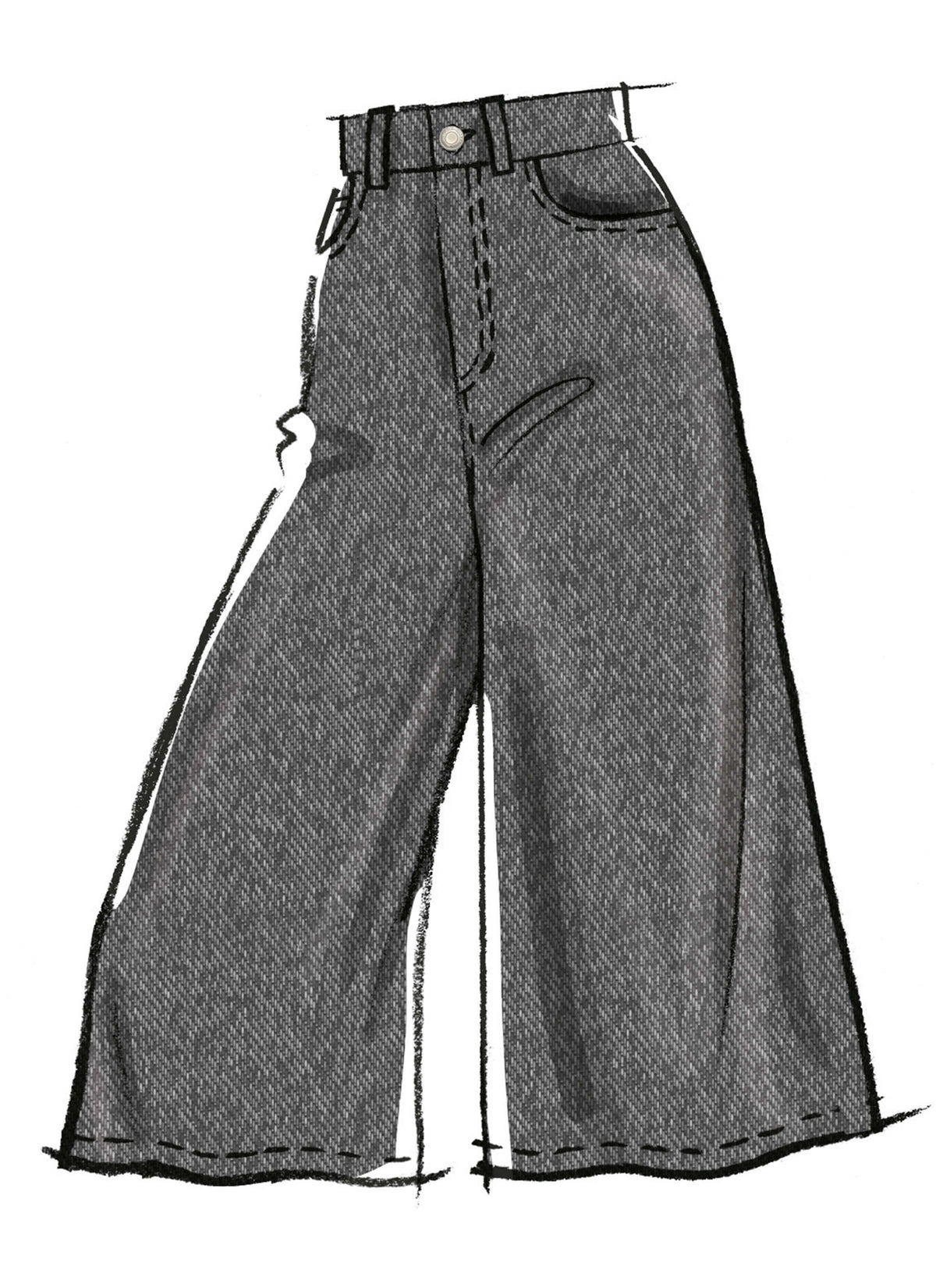 Patron McCall's n°8630 – Jean taille haute à jambes larges