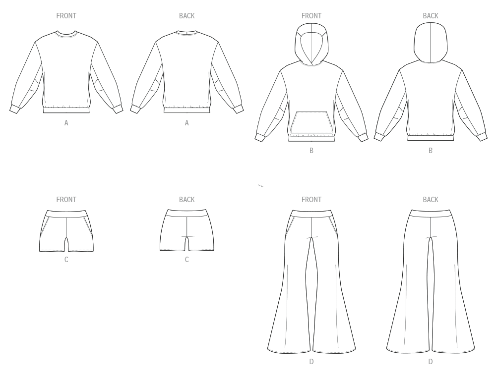 Patron McCall's n°8633 – Sweat-shirt et sweat à capuche