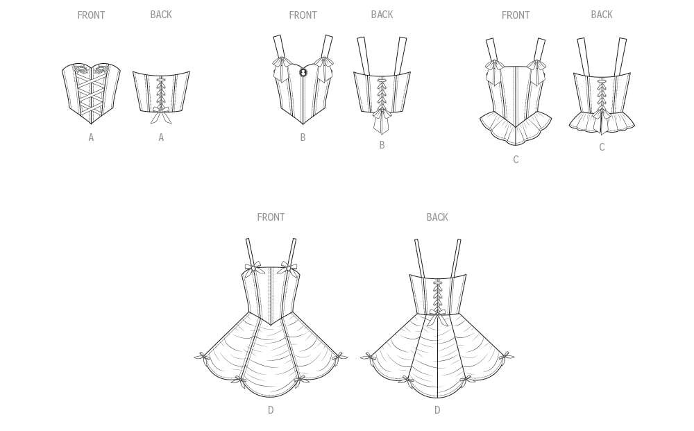 Patron McCall's n°8646 – Corsets baleinés style basque