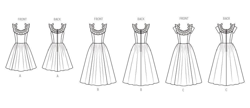 Patron McCall's n°8650 – Robes cintrées à coutures princesse